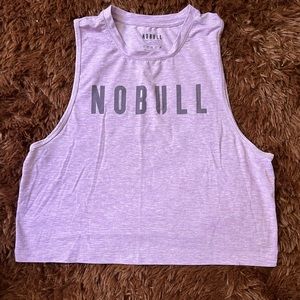 No bull crop tank top size medium heather purple
